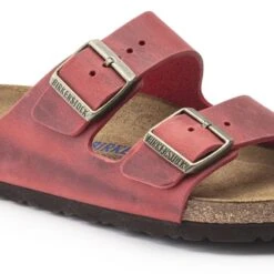 Birkenstock Arizona Oiled Leather Fire Red -Chic Shoe Store 1020730 detail 1