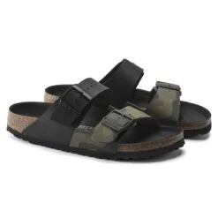 Birkenstock Arizona Split Birko-Flor Black/Desert Soil Camo Green -Chic Shoe Store 1021131 pair