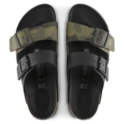 Birkenstock Arizona Split Birko-Flor Black/Desert Soil Camo Green -Chic Shoe Store 1021131 top