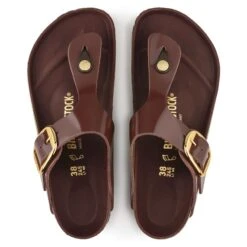 Birkenstock Gizeh Natural Leather Patent -Chic Shoe Store 1021477 top