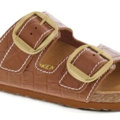 Birkenstock Arizona Big Buckle Embossed Natural Leather Cognac -Chic Shoe Store 1023766 detail 1