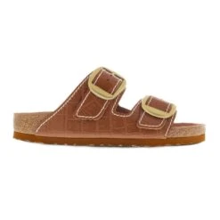 Birkenstock Arizona Big Buckle Embossed Natural Leather Cognac -Chic Shoe Store 1023766 side