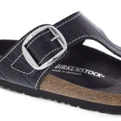Birkenstock Gizeh Big Buckle Natural Leather Patent Black -Chic Shoe Store 1023779 detail 1
