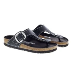 Birkenstock Gizeh Big Buckle Natural Leather Patent Black -Chic Shoe Store 1023779 pair