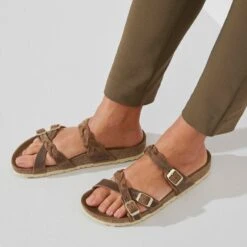 Birkenstock Franca Braid Oiled Leather -Chic Shoe Store 1024052 f closeup f