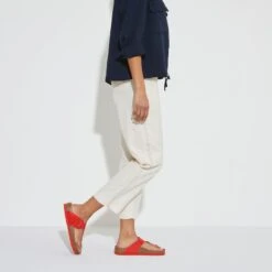 Birkenstock Gizeh Natural Leather Patent -Chic Shoe Store 1024176 f look f