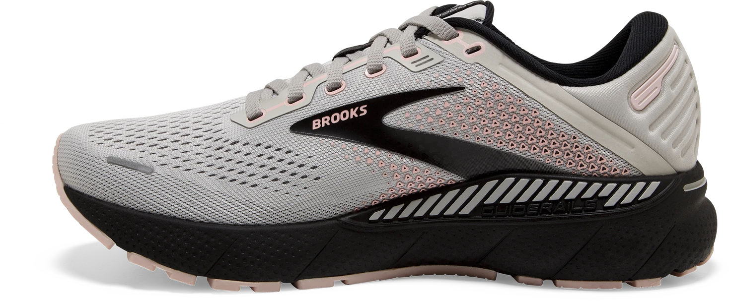 BROOKS Women's Adrenaline GTS 22 WIDE (035 - Grey/Rose/Black) 4 BROOKS Women's Adrenaline GTS 22 WIDE (035 - Grey/Rose/Black) - Image 2