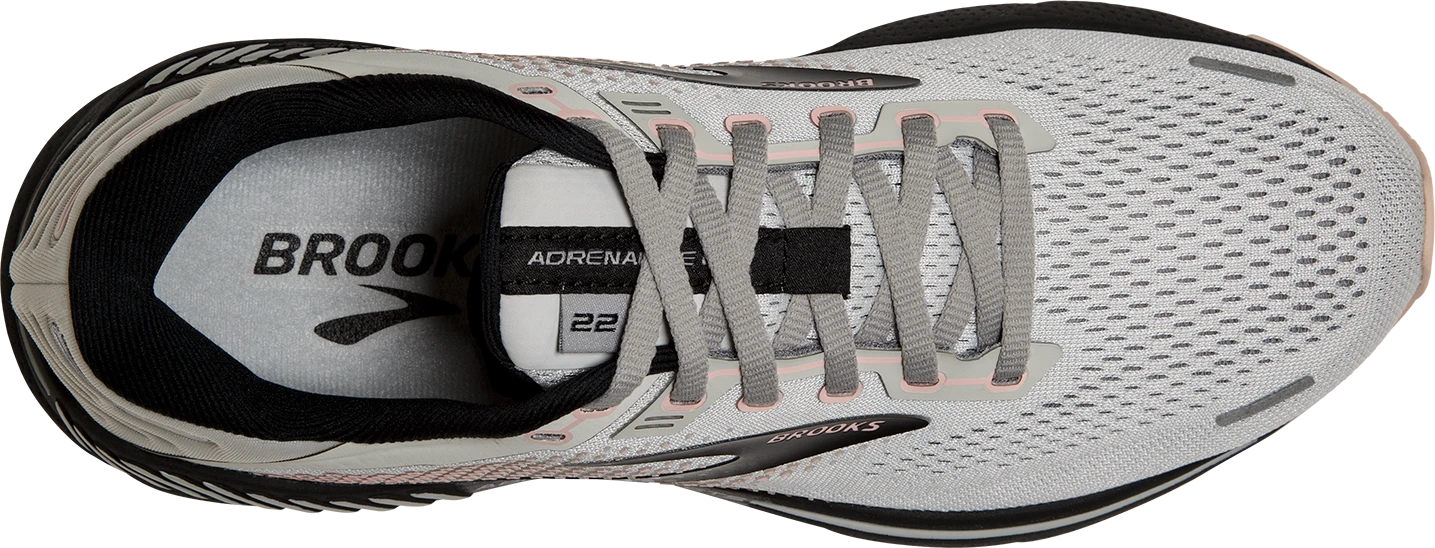 BROOKS Women's Adrenaline GTS 22 WIDE (035 - Grey/Rose/Black) 7 BROOKS Women's Adrenaline GTS 22 WIDE (035 - Grey/Rose/Black) - Image 5