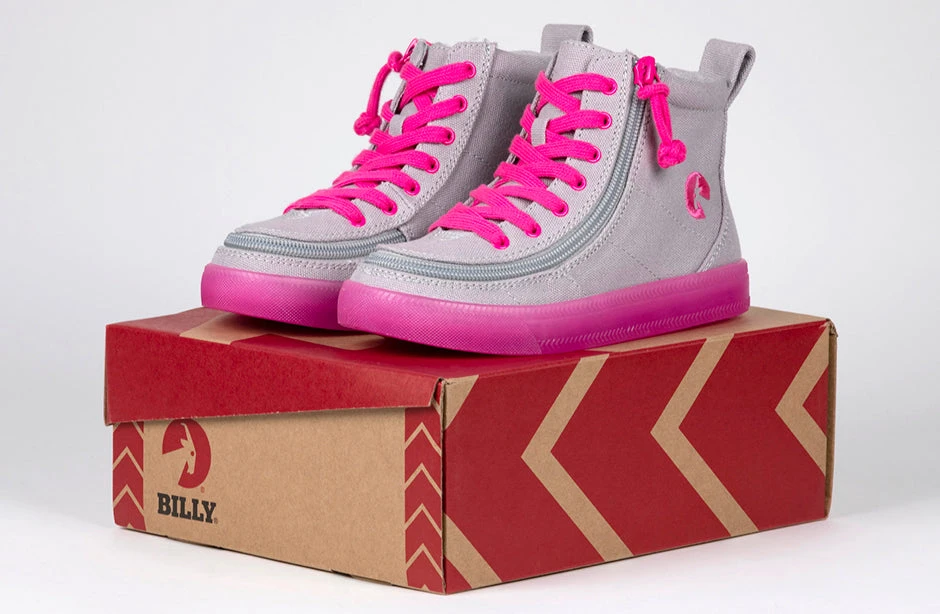 FINAL SALE - Grey/Pink BILLY Classic Lace High Tops 8 FINAL SALE - Grey/Pink BILLY Classic Lace High Tops - Image 6