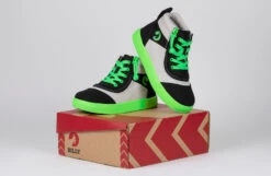 FINAL SALE - Black/Green BILLY Street Short Wrap High Tops -Chic Shoe Store BK22111 002 studio 3 940x614 a59cf8dc be32 4809 9a6a 71689356cd87