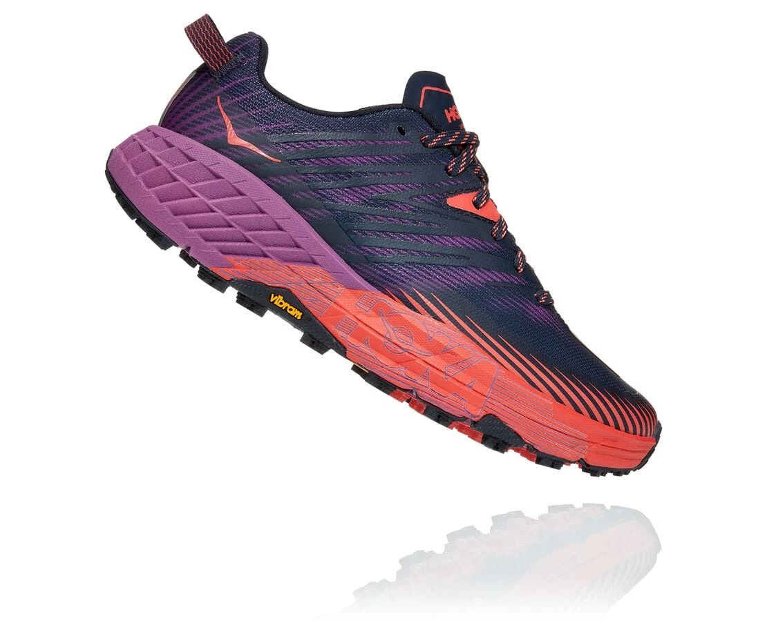 Hoka Women's Speedgoat 4 (OSHC - Outer Space/Hot Coral) 4 Hoka Women's Speedgoat 4 (OSHC - Outer Space/Hot Coral) - Image 2